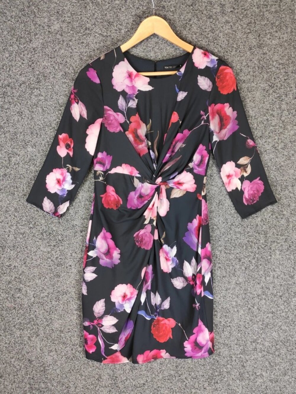 Tokito Dress Womens Size 8 Black Floral Stretch